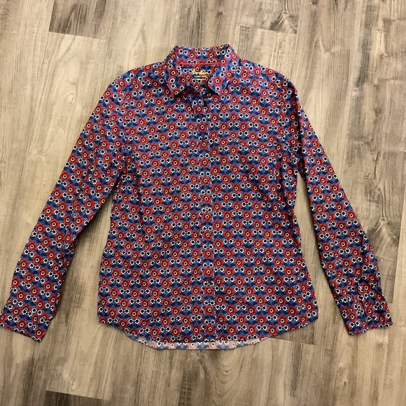 Boden Classic Shirt Red Blue Size 8 - Picture 1 of 3